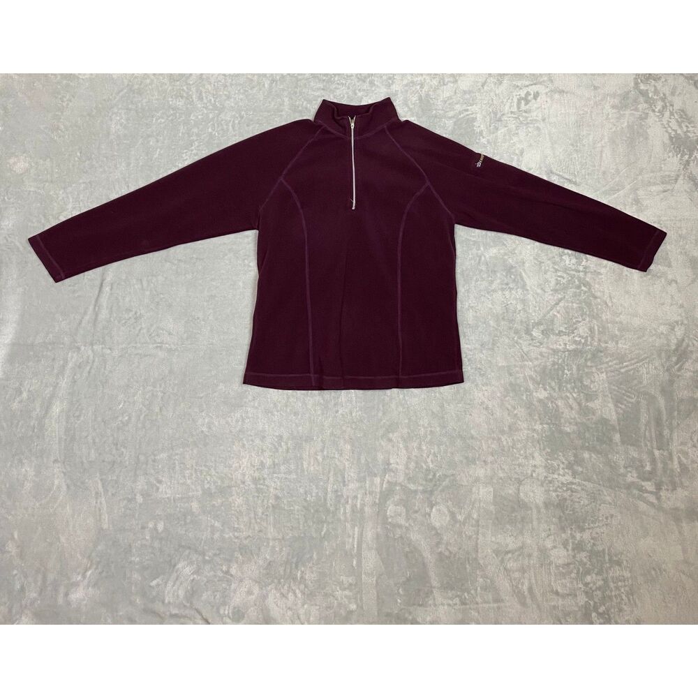 L.L. Bean Women's Quarter Zip Fleece Pullover Sweatshirt Burgundy Wine Size M